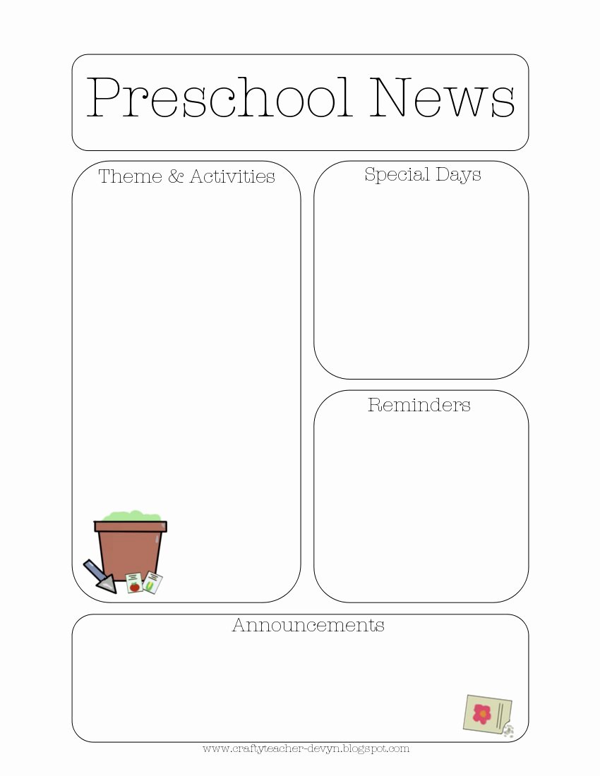 Preschool Newsletter Template Editable Elegant Newsletter Templates