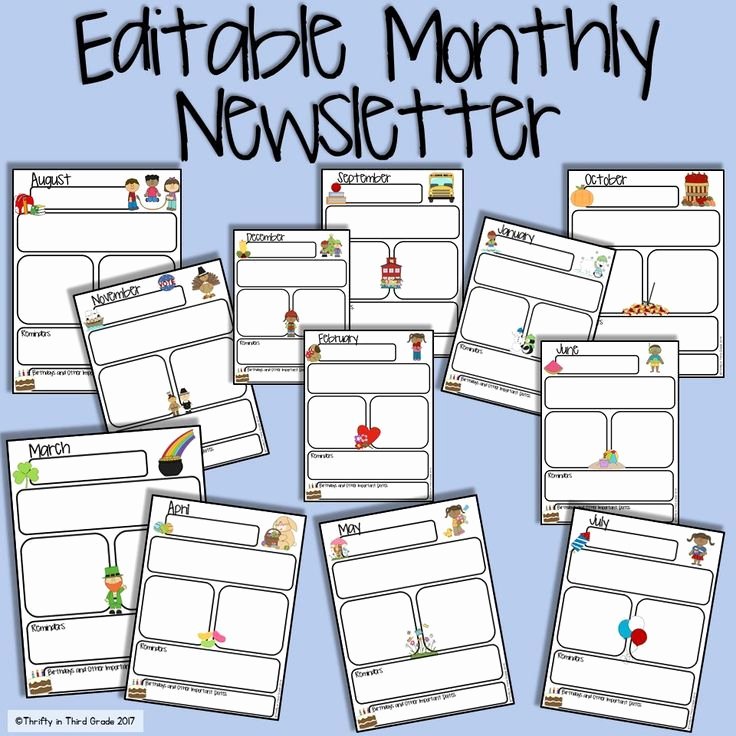 Preschool Weekly Newsletter Templates Beautiful Monthly Newsletter Editable Preschool