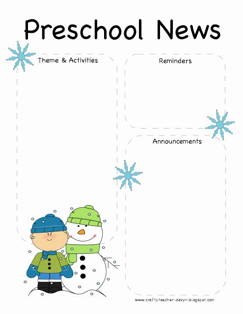 Preschool Weekly Newsletter Templates Inspirational Preschool Winter Newsletter Template