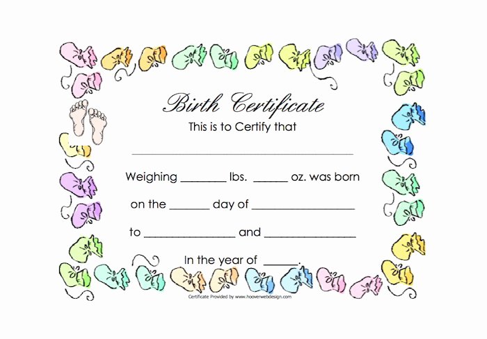 Printable Birth Certificate Template Fresh 15 Birth Certificate Templates Word &amp; Pdf Template Lab