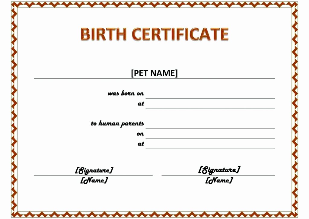 Printable Birth Certificate Template Lovely Birth Certificate Template Download Template Update234