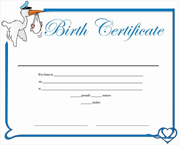Printable Birth Certificate Template New Free 12 Birth Certificate Templates In Free Examples