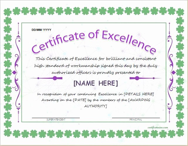 Printable Certificate Of Excellence Best Of Pin by Alizbath Adam On Certificates