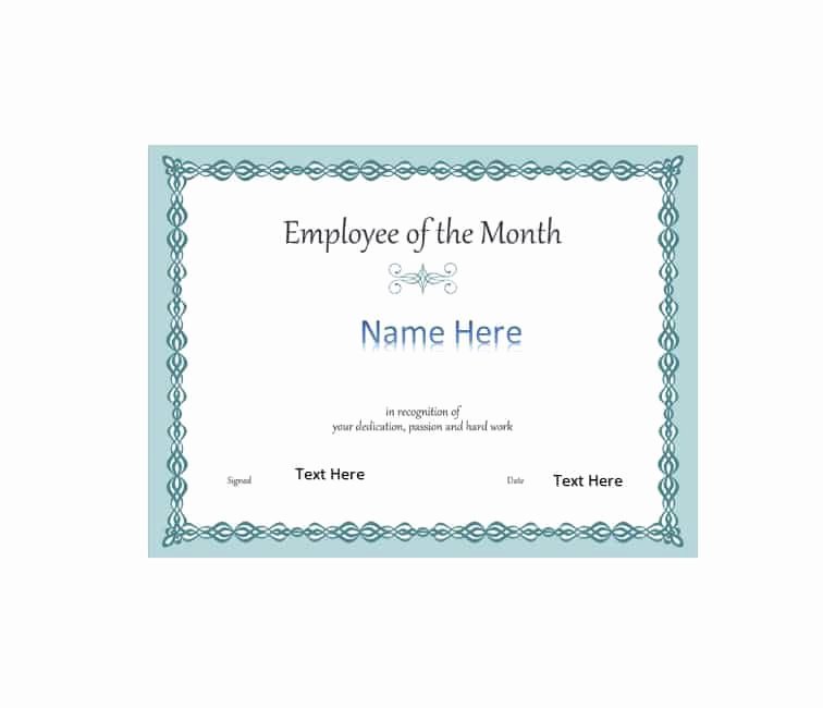 Printable Employee Of the Month Certificate Elegant 30 Printable Employee Of the Month Certificates