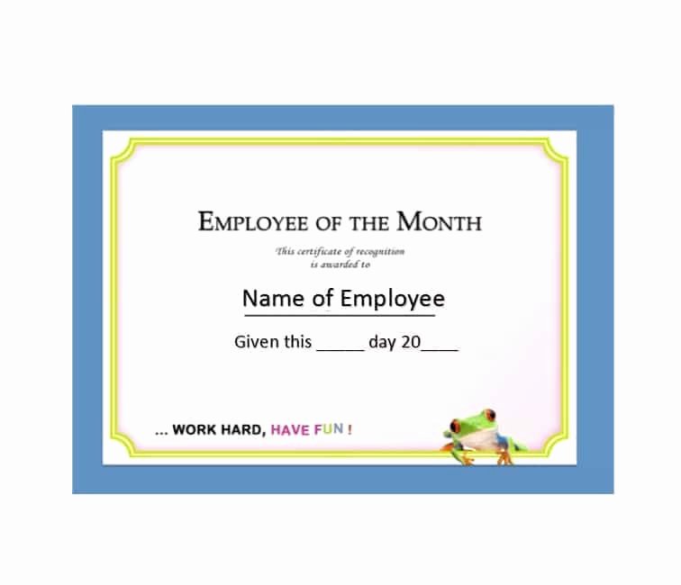 Printable Employee Of the Month Certificate New 30 Printable Employee Of the Month Certificates