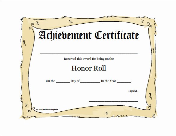 Printable Honor Roll Certificate Elegant 8 Printable Honor Roll Certificate Templates &amp; Samples