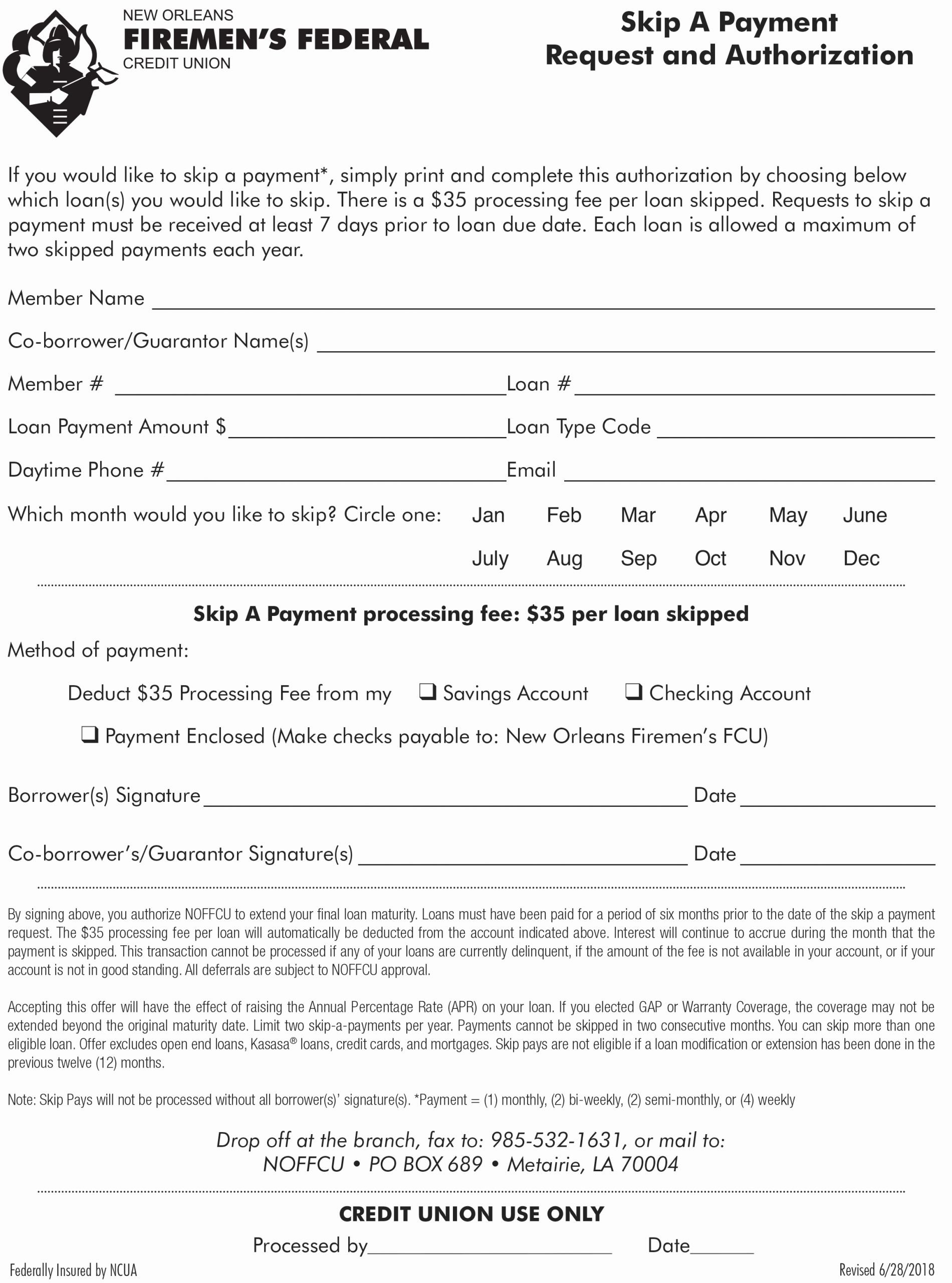 Printable Payment Coupons Elegant New orleans Firemen S Fcu Contact Us Skip A Payment Coupon