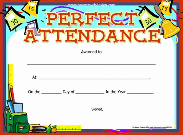  20 Printable Perfect Attendance Award Dannybarrantes Template