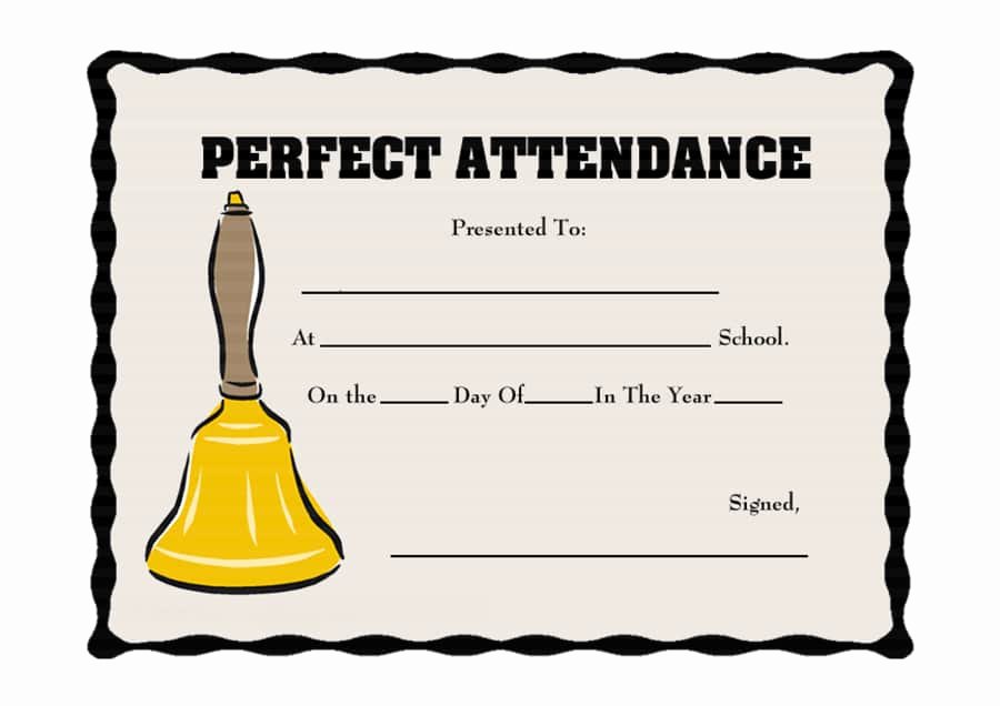 Printable Perfect attendance Award Lovely 40 Printable Perfect attendance Award Templates &amp; Ideas