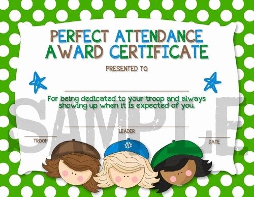 Printable Perfect attendance Awards Awesome Scouts Perfect attendance Award Certificiate Diy