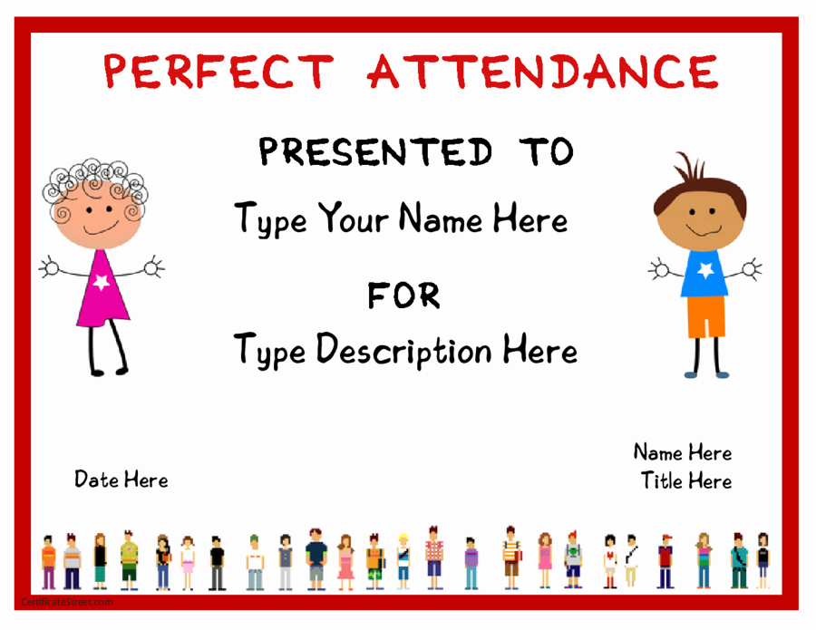 Printable Perfect attendance Awards Best Of 2019 Certificate Of attendance Fillable Printable Pdf