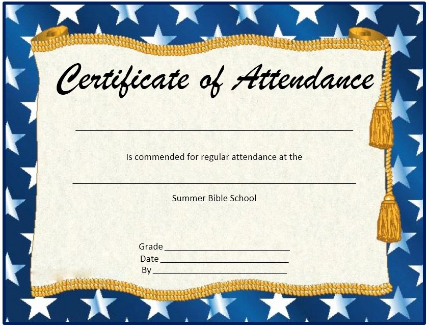 Printable Perfect attendance Certificates Best Of 13 Free Sample Perfect attendance Certificate Templates