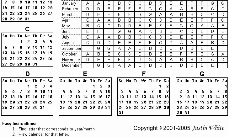 Printable Perpetual Calendar Chart Inspirational Bottom