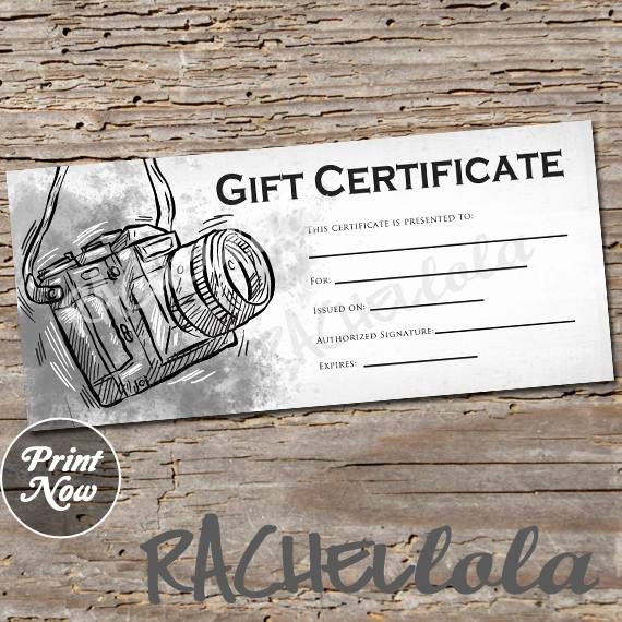 Printable Photography Gift Certificate Template Awesome Black and White Camera Printable Gift Certificate