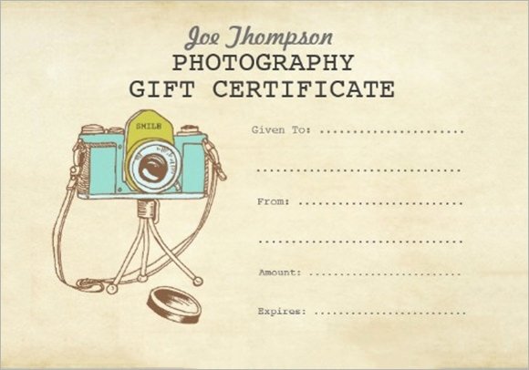 Printable Photography Gift Certificate Template Fresh Free 11 Sample attractive Graphy Gift Certificate