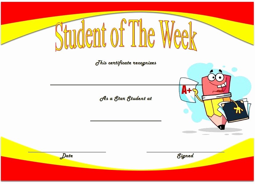 Printable Student Of the Month Certificate New 10 Student Of the Week Certificate Templates [best Ideas]