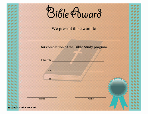 Printable Vacation Bible School Certificate Of Completion Inspirational A Printable Certificate to Be Presented Upon Pletion Of