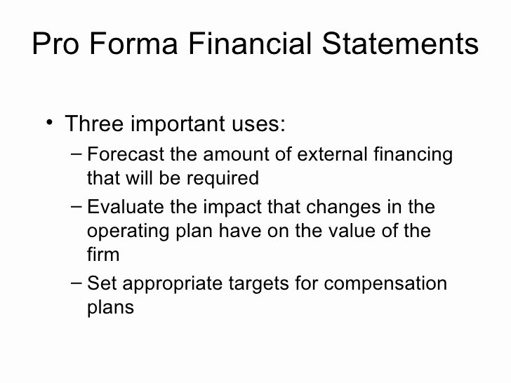 Pro forma Statement Examples Inspirational Pro forma Financial Statements Three Important Uses