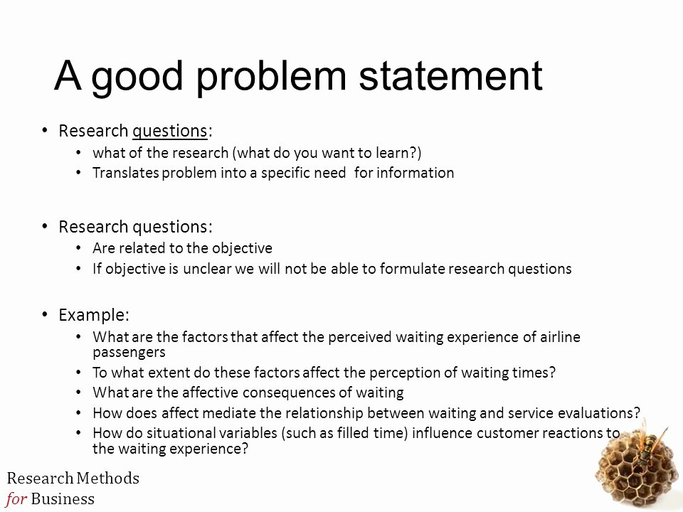 problem statement example for dissertation