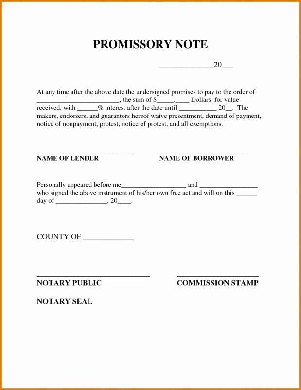 Promise to Pay Contract Lovely Free Promissory Note Template Template