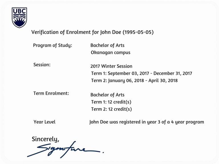 Proof Of Graduation Letter Elegant Proof Of Enrolment Letter