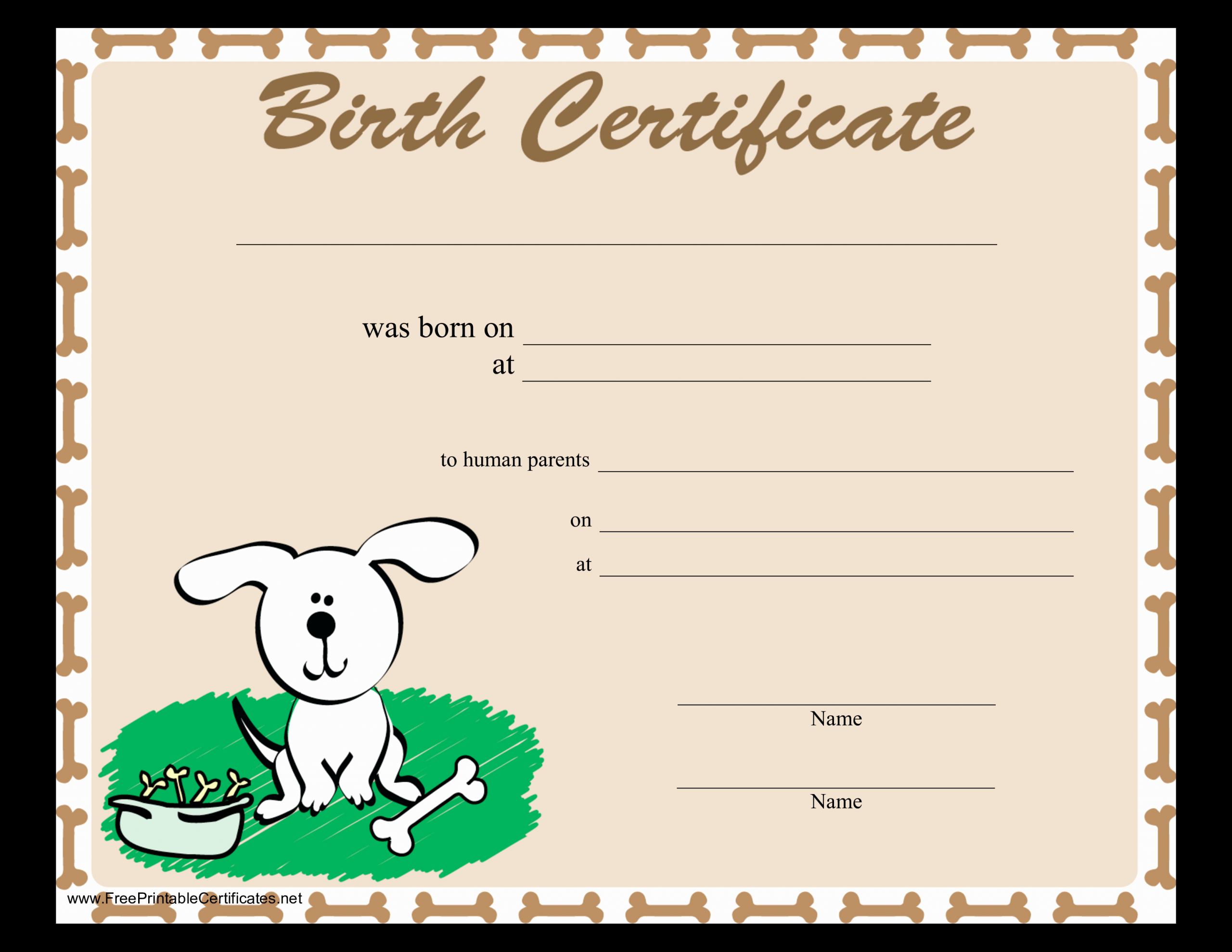Puppy Birth Certificate Template Free Elegant Sample Dog Birth Certificate