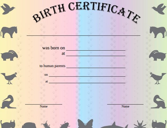 Puppy Birth Certificate Template Luxury Birth Certificate Template 38 Word Pdf Psd Ai