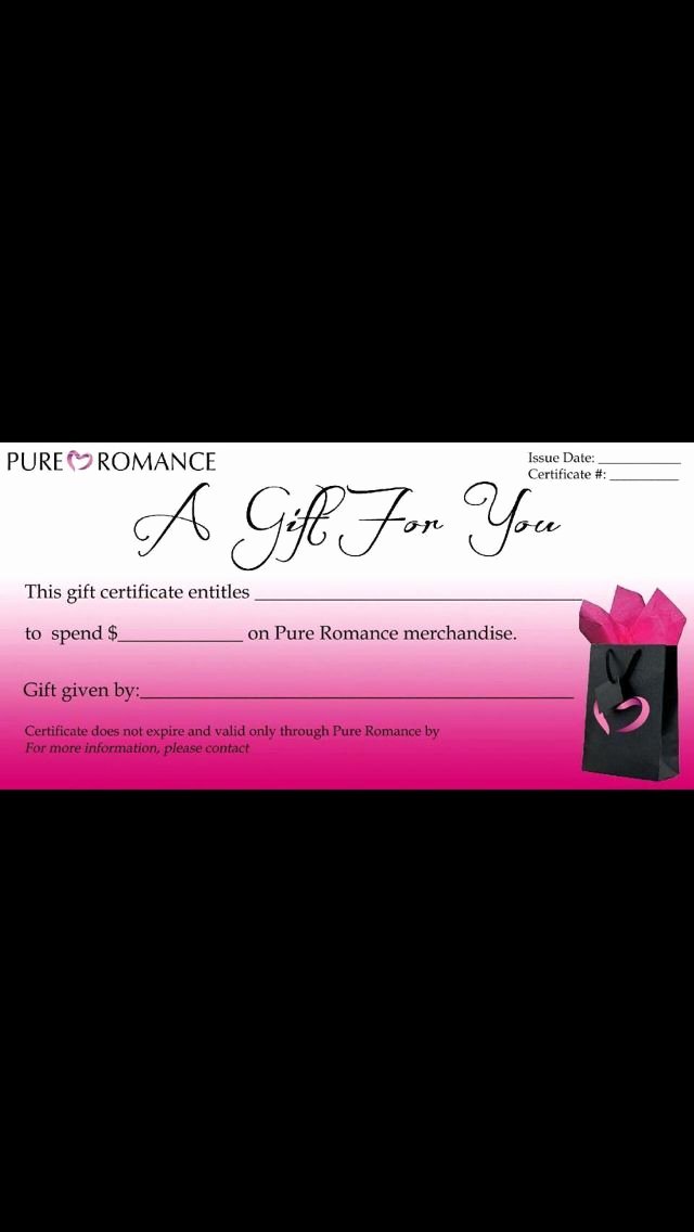 Pure Romance Gift Certificate Template Elegant Pin by Alisha Link On Pure Romance by Alisha Link Call