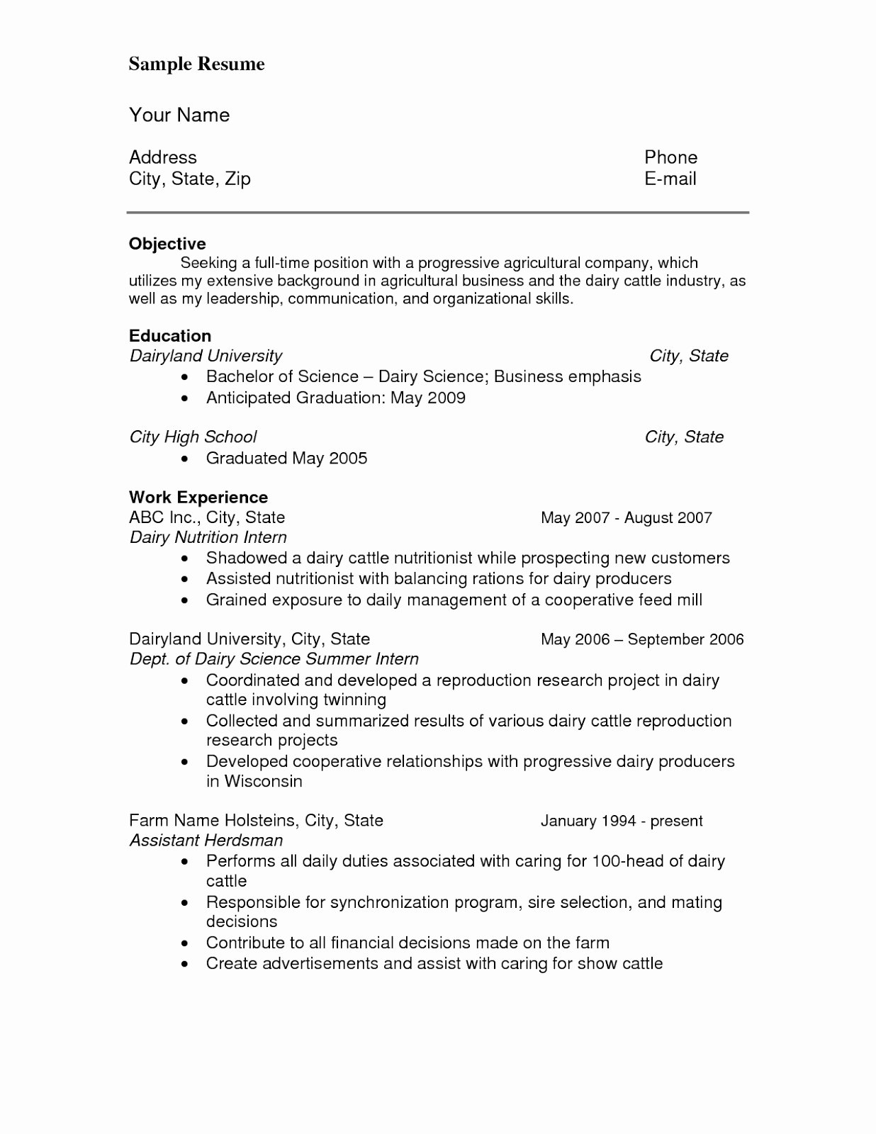 √ 20 Putting Expected Graduation Date On Resume ™ Dannybarrantes Template