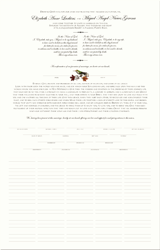 Quaker Wedding Certificate Template Lovely Bird themed Wedding Certificates Quaker Marriage