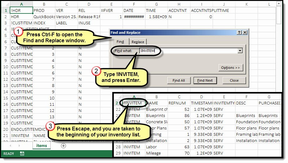 Quickbooks Item List Template Excel Best Of Inactivate Quickbooks List Items with Excel Accountex Report