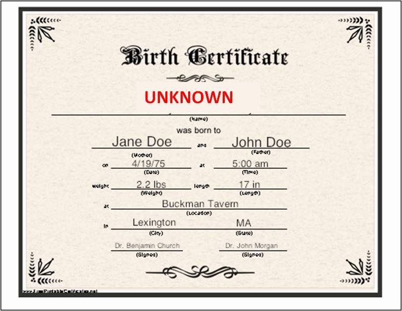 Real Birth Certificate Template Unique Blank Birth Certificate