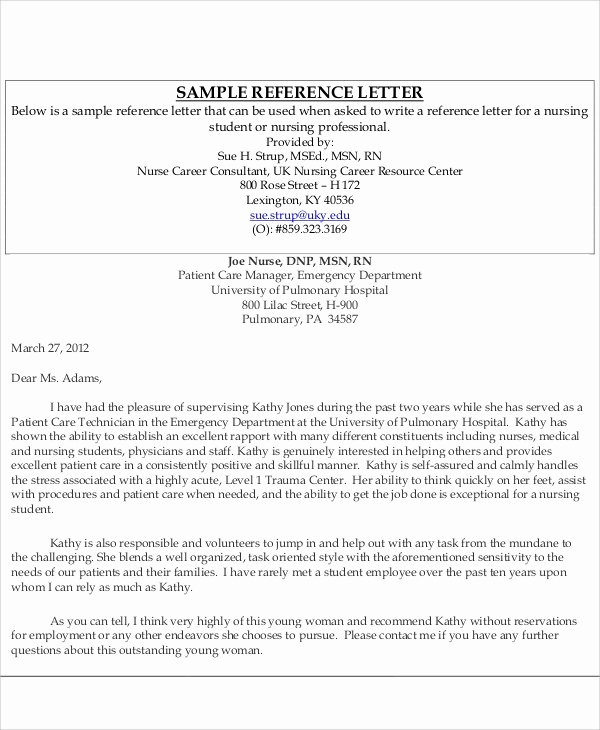 Reference Letter for Nurse Co Worker Unique Sample Re Mendation Letter for Nurse Practitioner Job