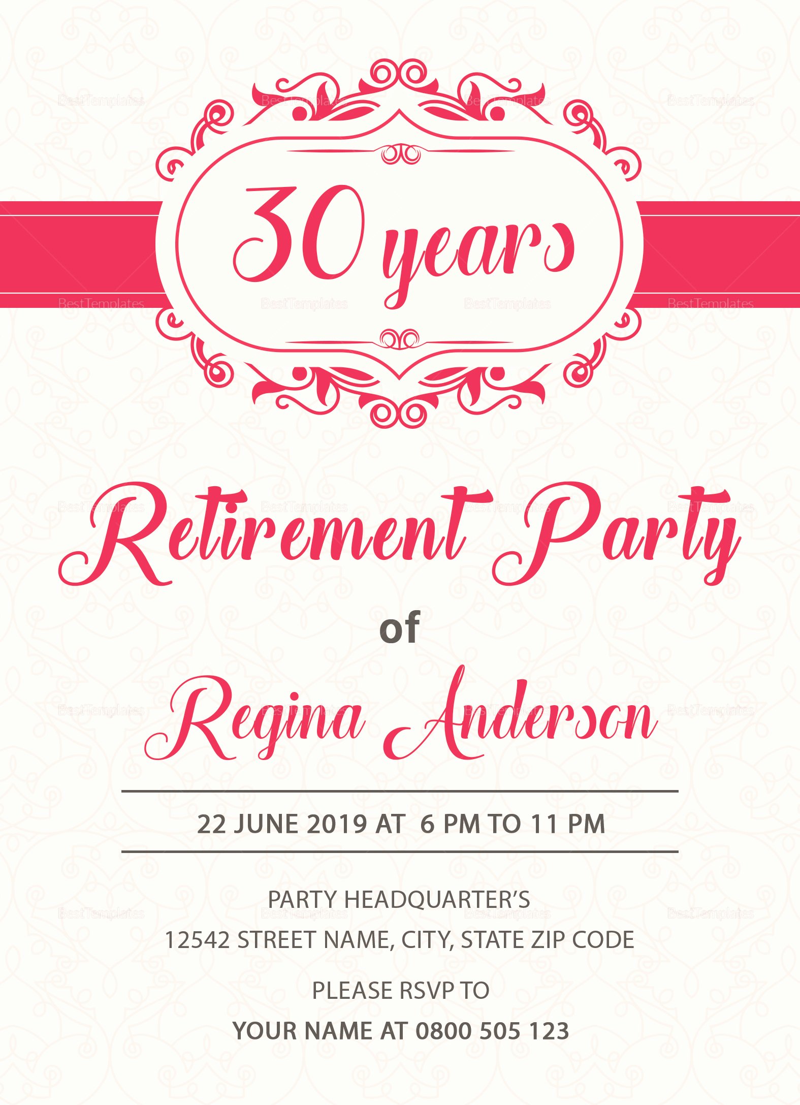 Retirement Invitation Template Word Lovely Sample Retirement Party Invitation Design Template In Psd