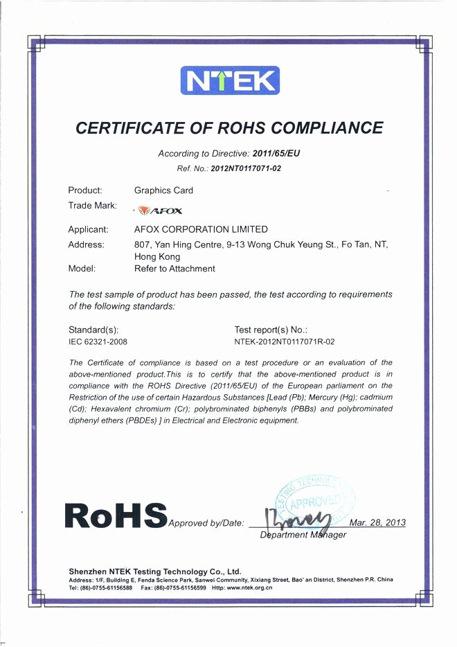 Rohs Certificate Of Compliance Template Beautiful Rohs Pliance Certificate
