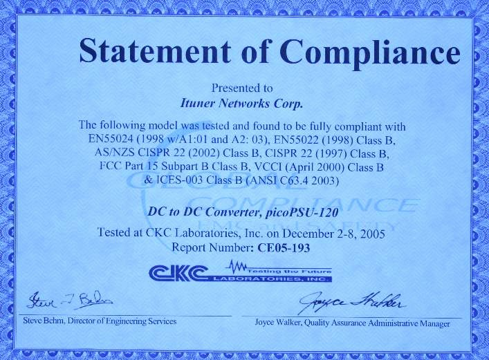 Rohs Certificate Of Compliance Template Unique Picopsu 120 102w Power Kit