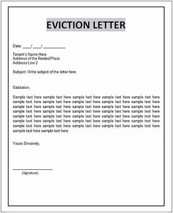 Roommate Eviction Letter Lovely Eviction Notice Template