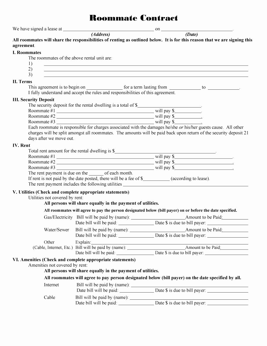 Roommate Eviction Notice Template Awesome 40 Free Roommate Agreement Templates &amp; forms Word Pdf