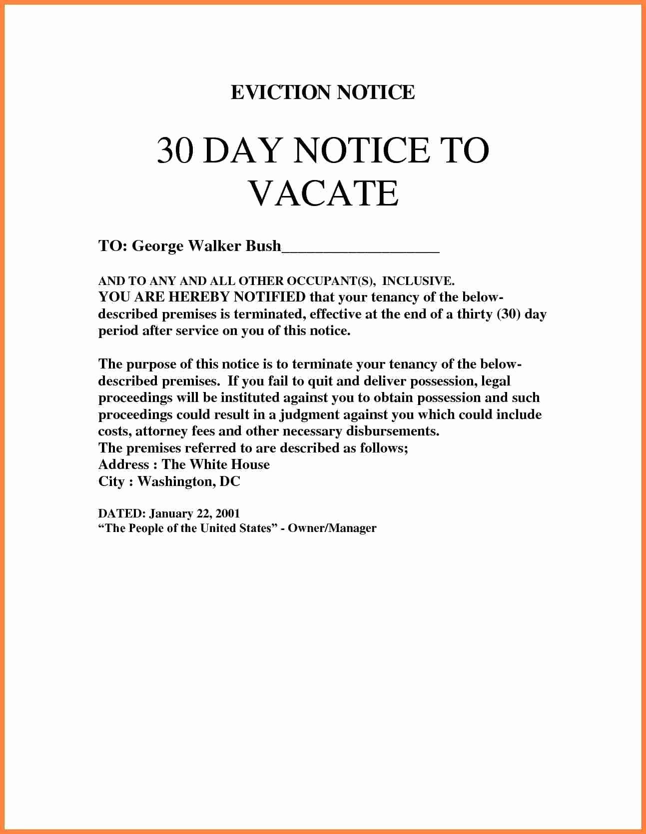 Roommate Eviction Notice Template Awesome Eviction Notice Template