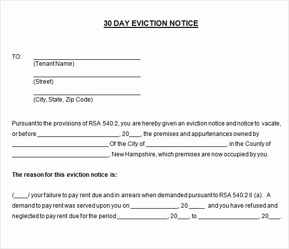 Roommate Eviction Notice Template Awesome Printable Sample 30 Day Notice to Vacate Template form