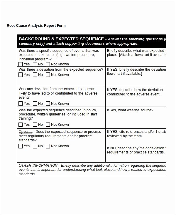 Root Cause Analysis Report form Fresh 10 Simple Root Cause Analysis Templates Word Pdf