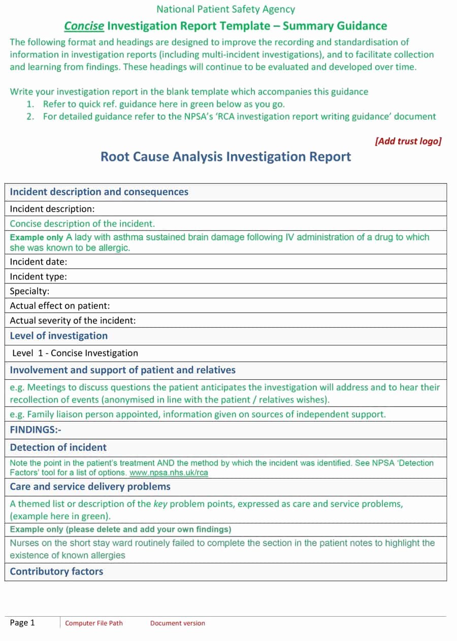 Root Cause Analysis Report form New 40 Effective Root Cause Analysis Templates forms &amp; Examples