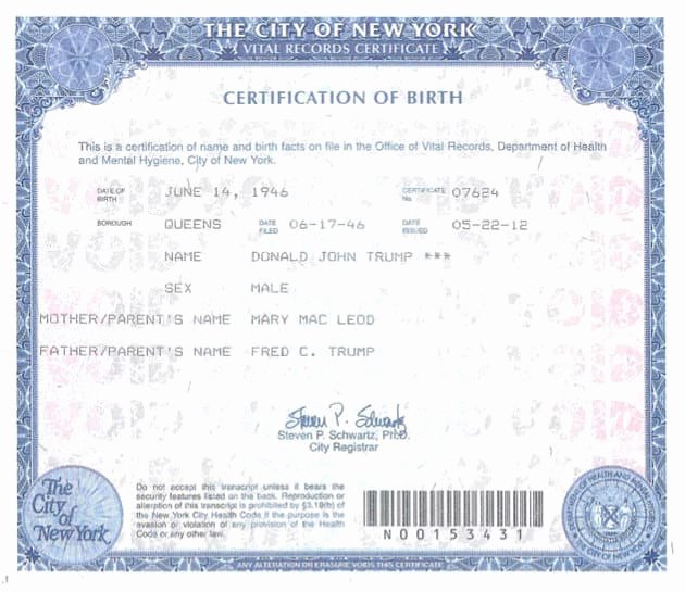 Russian Birth Certificate Template Fresh Donald Trump Releases Birth Certificate Demands $5