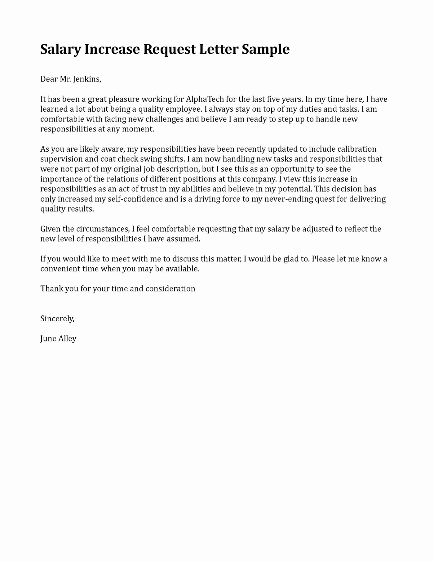  20 Salary Request Letter Dannybarrantes Template