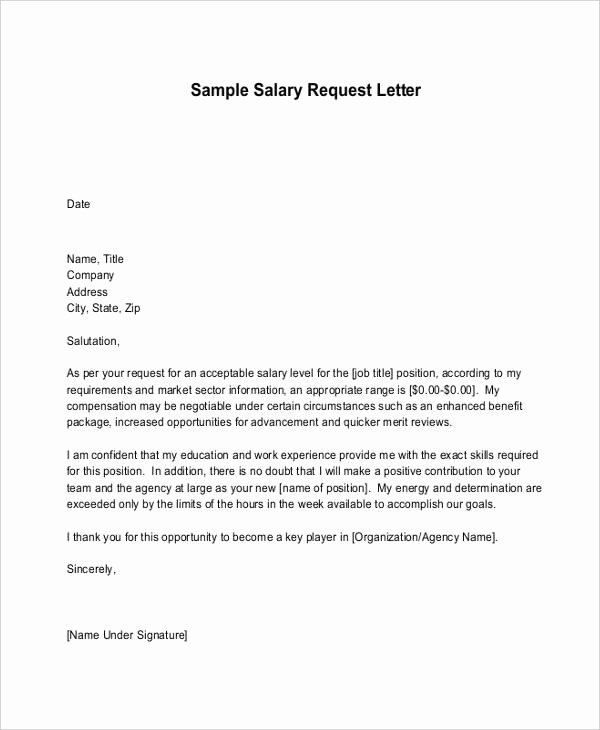 Salary Request Letters New 35 Free Request Letter Template