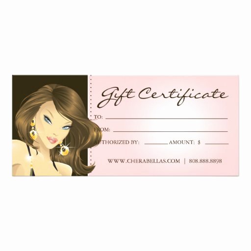 Salon Gift Certificate Template Free Inspirational Gift Certificates Hair Salon Pretty Woman Pink Rack Card