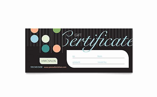 Salon Gift Certificate Template Free Printable Fresh Beauty &amp; Hair Salon Gift Certificate Template Design