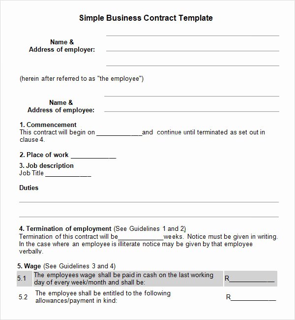 Sample Business Contracts Inspirational Business Contract Template