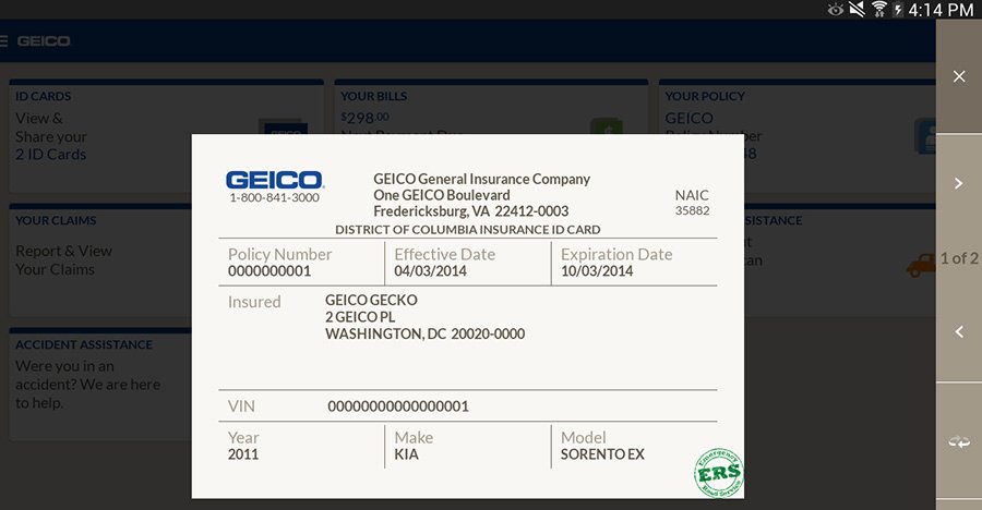 Sample Car Insurance Card Unique Geico Id Card Font
