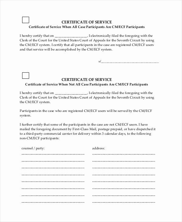 Sample Certificate Of Service Lovely Free 15 Sample Certificate Of Service forms